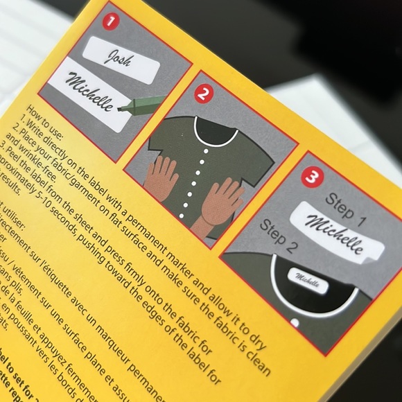 No-Iron Clothing Labels Étiquettes vêtements sans repassage 4.5X1.2 cm - Picture 10 of 12